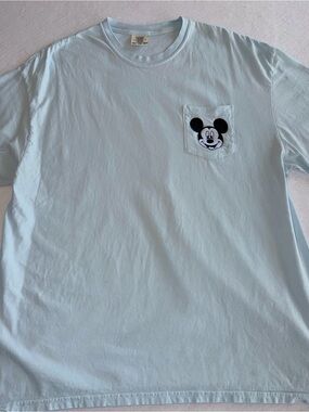 Mickey Light Blue Pocket Tee by Comfort Colors.